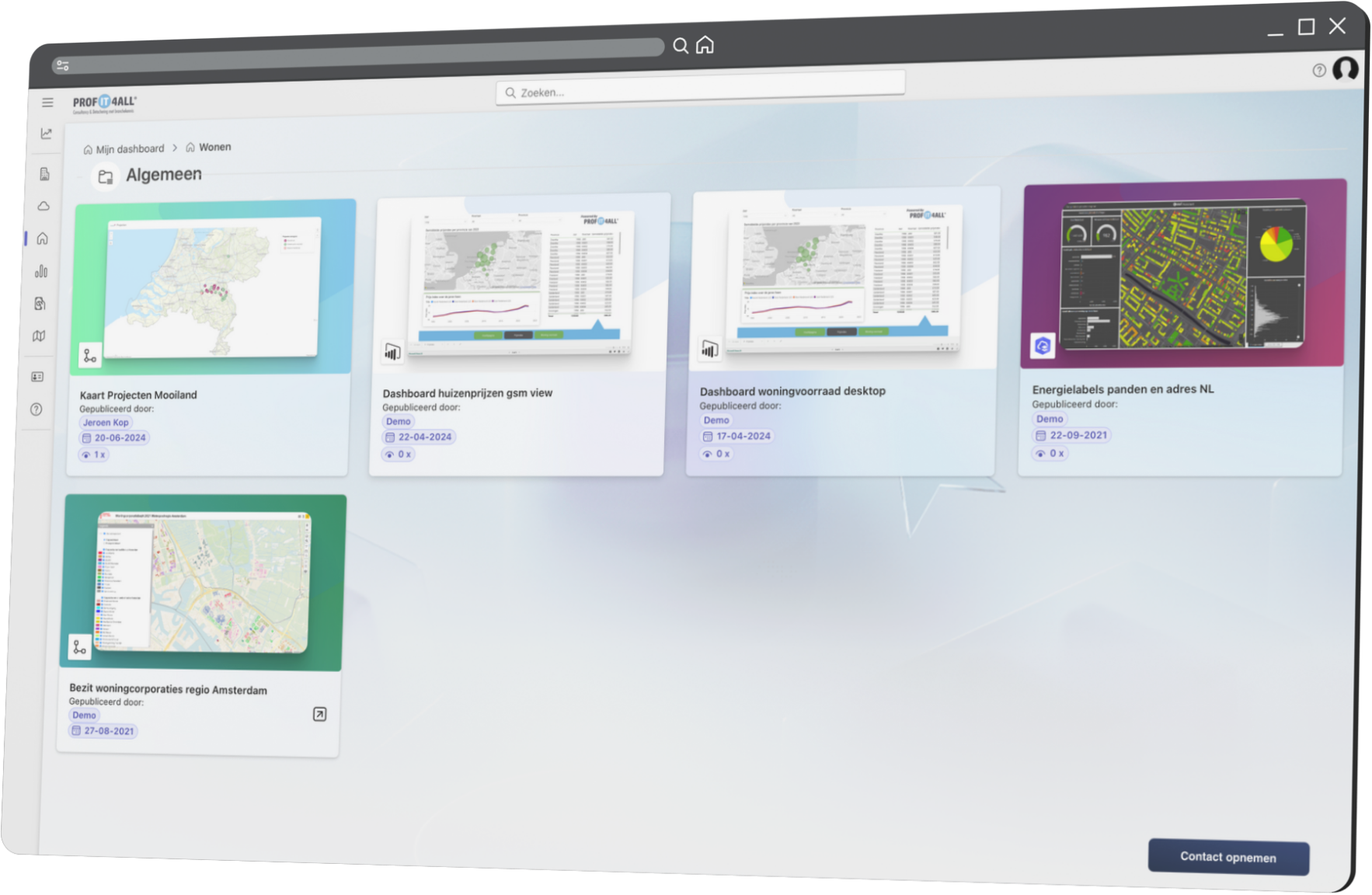 Dashboard voorbeeld in laptop